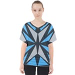 Abstract pattern geometric backgrounds   V-Neck Dolman Drape Top