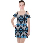 Abstract pattern geometric backgrounds   Ruffle Cut Out Chiffon Playsuit