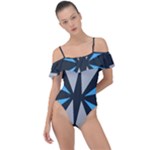 Abstract pattern geometric backgrounds   Frill Detail One Piece Swimsuit