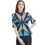 Abstract pattern geometric backgrounds   Frill Neck Blouse
