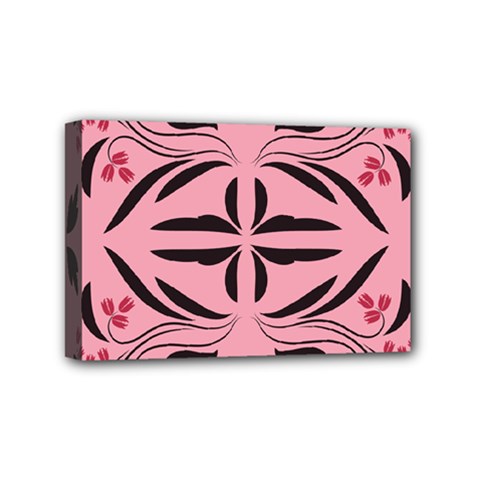 Floral folk damask pattern  Mini Canvas 6  x 4  (Stretched) from ArtsNow.com