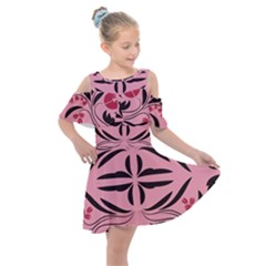 Kids  Shoulder Cutout Chiffon Dress 