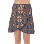 Floral folk damask pattern  Wrap Front Skirt