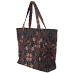 Floral folk damask pattern  Zip Up Canvas Bag