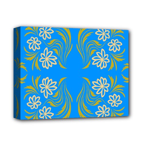 Floral folk damask pattern  Deluxe Canvas 14  x 11  (Stretched) from ArtsNow.com
