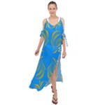 Floral folk damask pattern  Maxi Chiffon Cover Up Dress