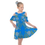 Floral folk damask pattern  Kids  Shoulder Cutout Chiffon Dress