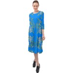 Floral folk damask pattern  Ruffle End Midi Chiffon Dress