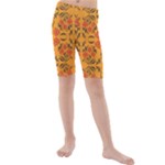 Floral folk damask pattern  Kids  Mid Length Swim Shorts