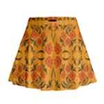 Floral folk damask pattern  Mini Flare Skirt