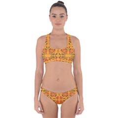 Floral folk damask pattern  Cross Back Hipster Bikini Set from ArtsNow.com