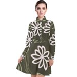 Folk flowers print Floral pattern Ethnic art Long Sleeve Chiffon Shirt Dress