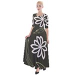 Folk flowers print Floral pattern Ethnic art Half Sleeves Maxi Dress