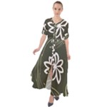 Folk flowers print Floral pattern Ethnic art Waist Tie Boho Maxi Dress