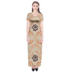Folk flowers print Floral pattern Ethnic art Short Sleeve Maxi Dress