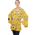 Emojis Long Sleeve Velvet Kimono 