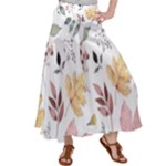 Flowers Pattern Satin Palazzo Pants