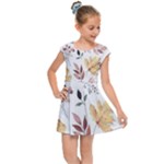 Flowers Pattern Kids  Cap Sleeve Dress