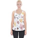 Flowers Pattern Piece Up Tank Top