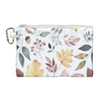 Flowers Pattern Canvas Cosmetic Bag (Large)