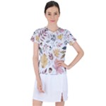 Flowers Pattern Women s Sports Top