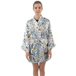 Floral Long Sleeve Satin Kimono