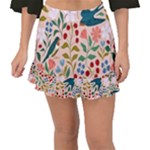 Floral Fishtail Mini Chiffon Skirt