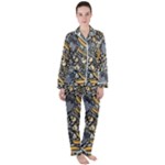 Floral Satin Long Sleeve Pajamas Set