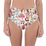 Retro Food Reversible High-Waist Bikini Bottoms