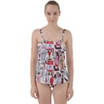 Retro Food Twist Front Tankini Set