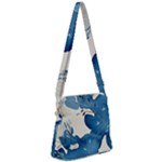 Floral Zipper Messenger Bag