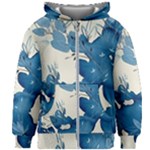 Floral Kids  Zipper Hoodie Without Drawstring