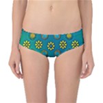 Yellow And Blue Proud Blooming Flowers Classic Bikini Bottoms