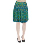 Yellow And Blue Proud Blooming Flowers Pleated Skirt