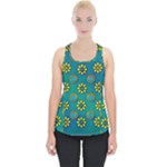 Yellow And Blue Proud Blooming Flowers Piece Up Tank Top