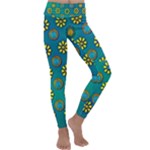 Yellow And Blue Proud Blooming Flowers Kids  Lightweight Velour Classic Yoga Leggings