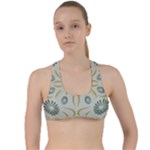 Floral folk damask pattern Fantasy flowers  Criss Cross Racerback Sports Bra