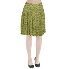 Floral folk damask pattern Fantasy flowers  Pleated Skirt from ArtsNow.com