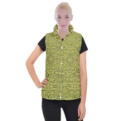 Floral folk damask pattern Fantasy flowers  Women s Button Up Vest from ArtsNow.com