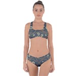 Folk flowers print Floral pattern Ethnic art Criss Cross Bikini Set