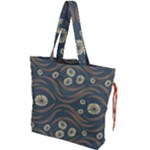 Folk flowers print Floral pattern Ethnic art Drawstring Tote Bag