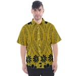 Folk flowers print Floral pattern Ethnic art Men s Short Sleeve Shirt