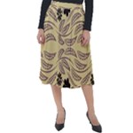 Folk flowers print Floral pattern Ethnic art Classic Velour Midi Skirt 