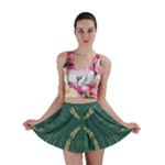 Floral folk damask pattern Fantasy flowers  Mini Skirt