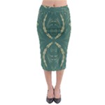 Floral folk damask pattern Fantasy flowers  Midi Pencil Skirt