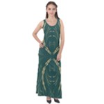 Floral folk damask pattern Fantasy flowers  Sleeveless Velour Maxi Dress