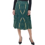 Floral folk damask pattern Fantasy flowers  Classic Velour Midi Skirt 