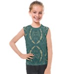 Floral folk damask pattern Fantasy flowers  Kids  Mesh Tank Top