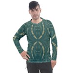 Floral folk damask pattern Fantasy flowers  Men s Pique Long Sleeve Tee