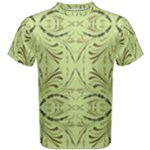 Floral folk damask pattern Fantasy flowers  Men s Cotton Tee